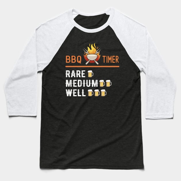 BBQ Timer Barbecue Shirt Funny Grill Grilling Gift Baseball T-Shirt by Mr.Speak